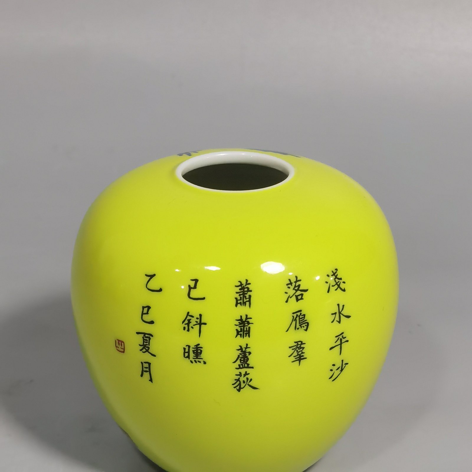 Qing Dynasty Yongzheng style yellow-glazed blue and white water bowl