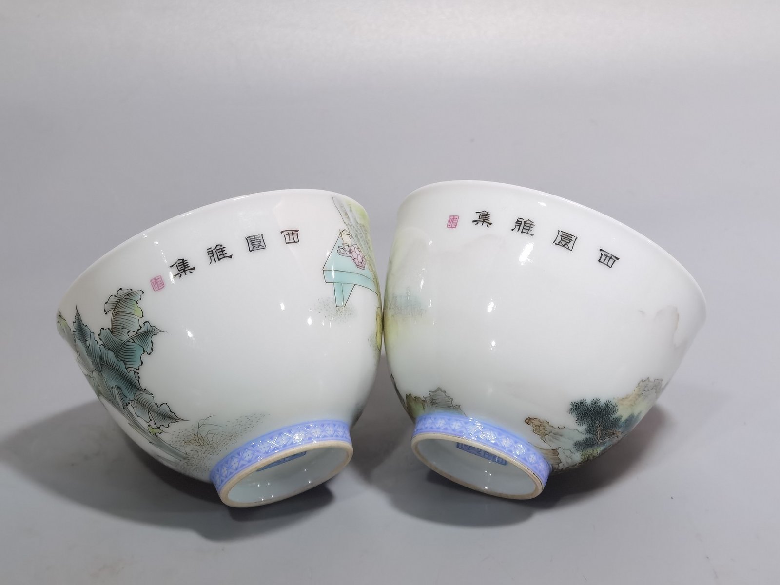 Qing Dynasty Qianlong a set of pastel Xiyuan elegant collection cups