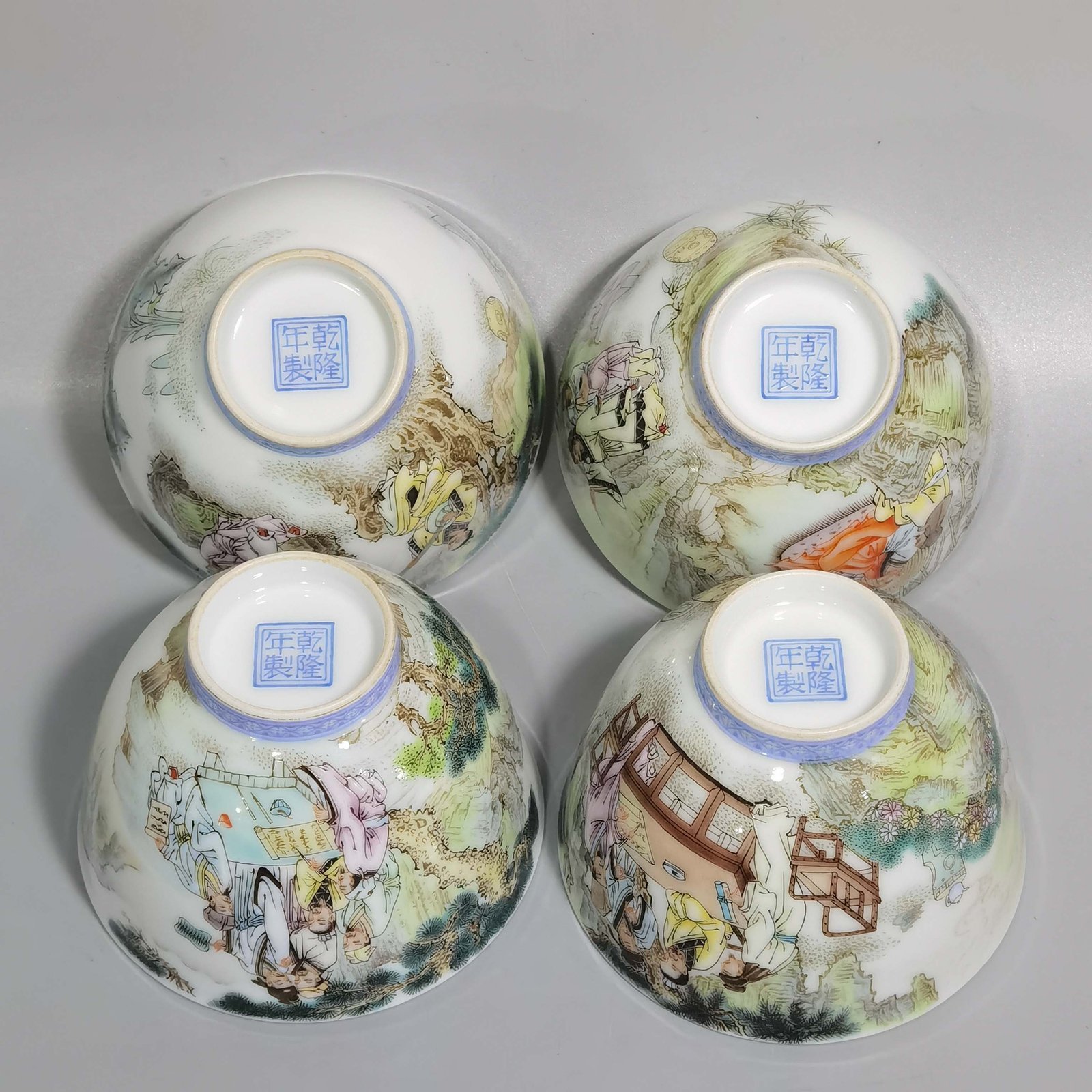 Qing Dynasty Qianlong a set of pastel Xiyuan elegant collection cups