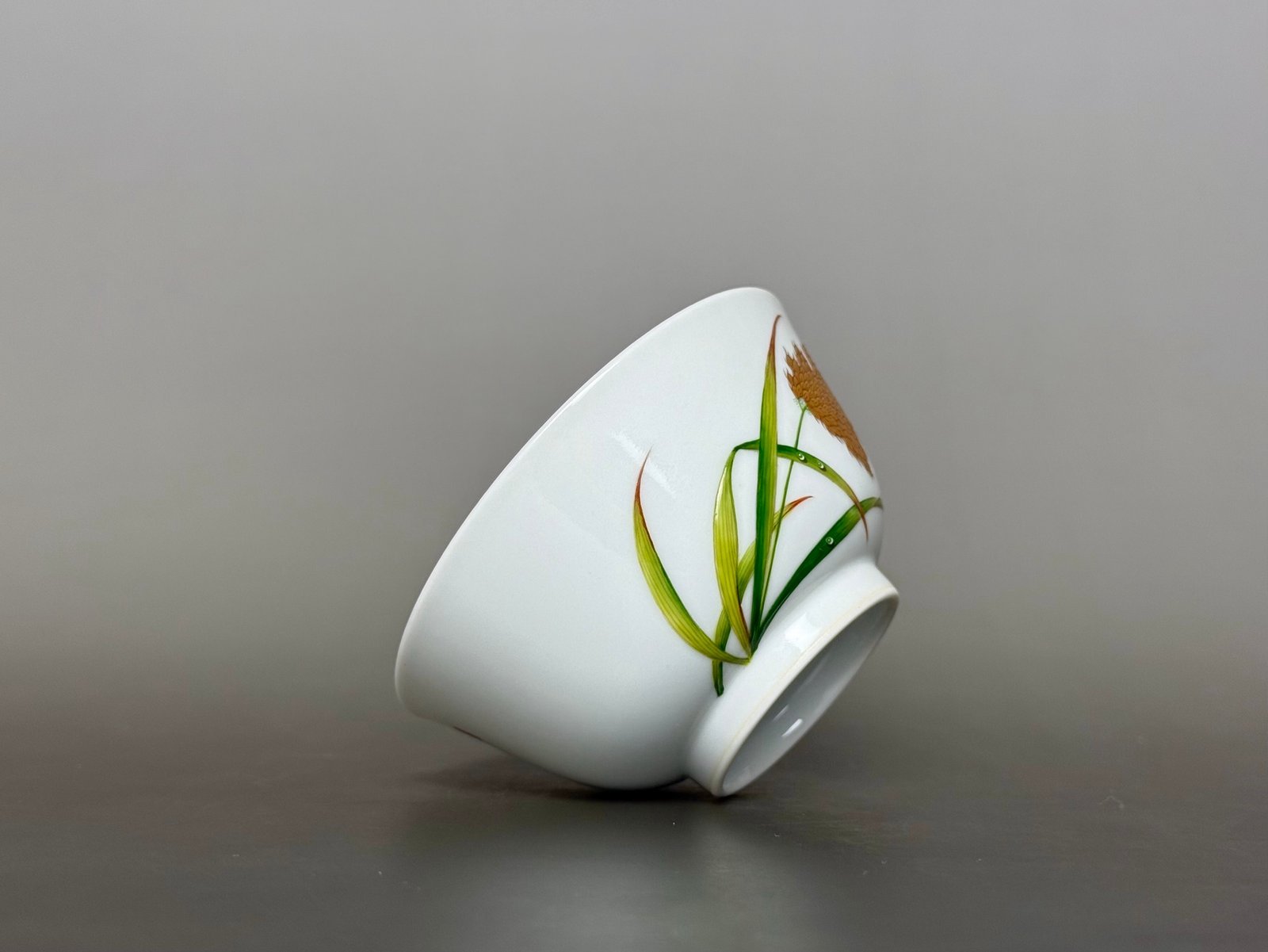 Oing Dynasty Yongzheng Enamel rice ear poem cup