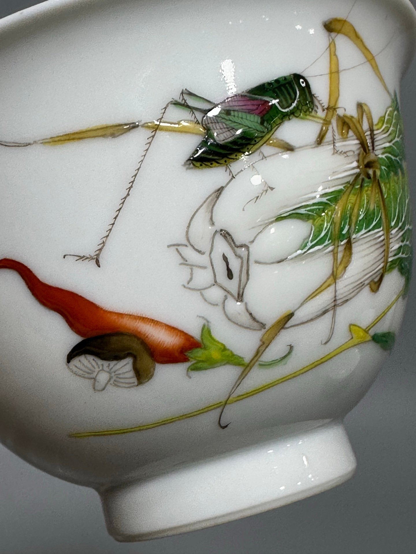Oing Dynasty Yongzheng year enamel color Baicai barley cup