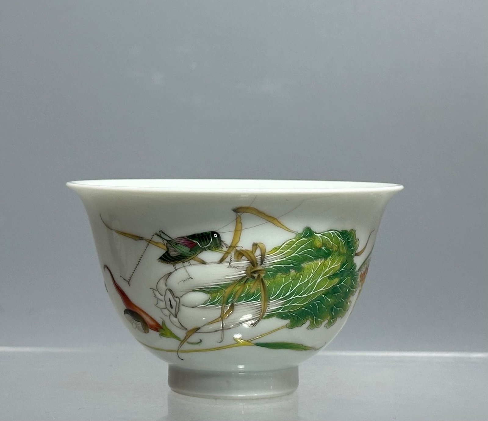 Oing Dynasty Yongzheng year enamel color Baicai barley cup
