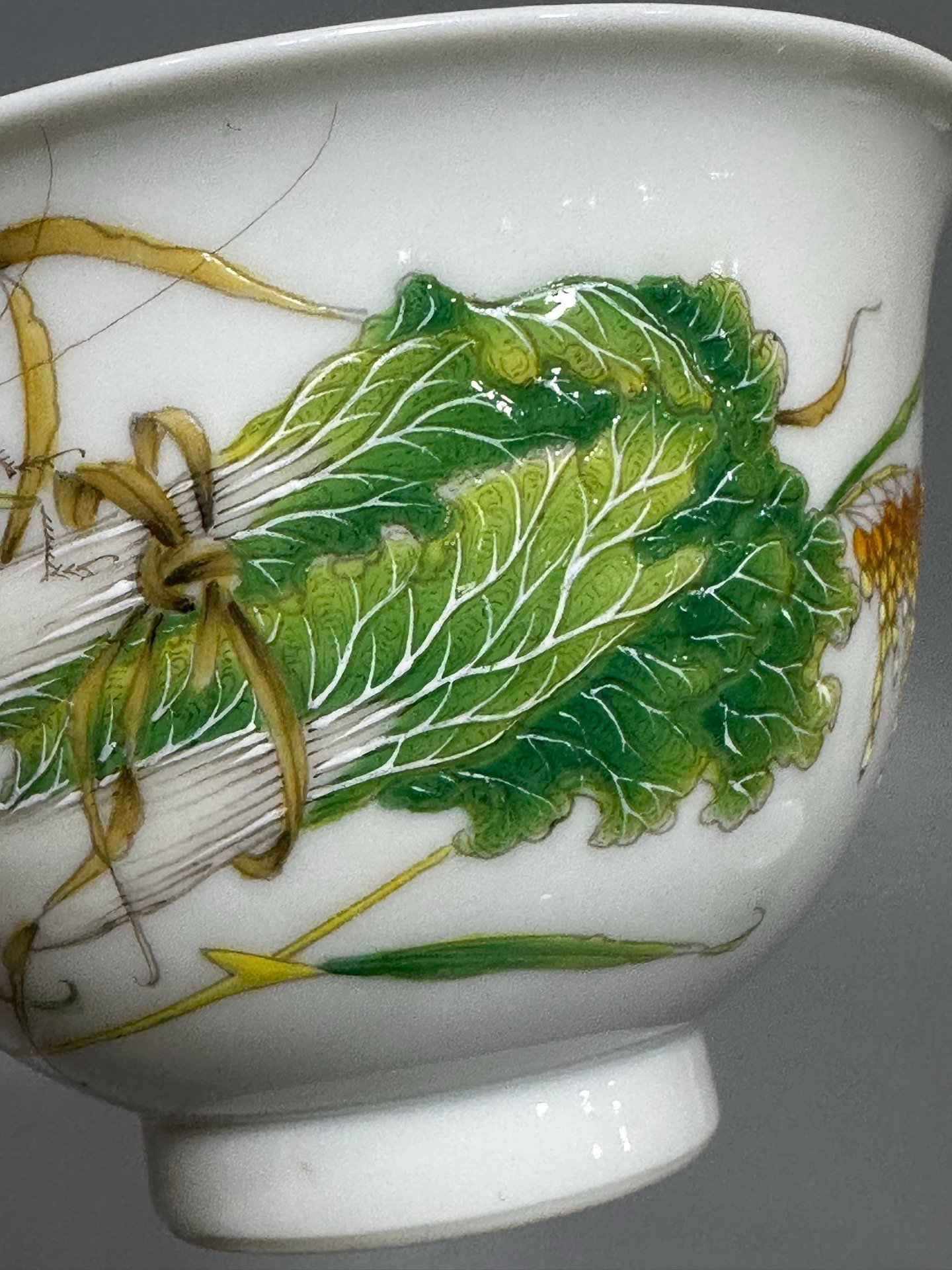 Oing Dynasty Yongzheng year enamel color Baicai barley cup