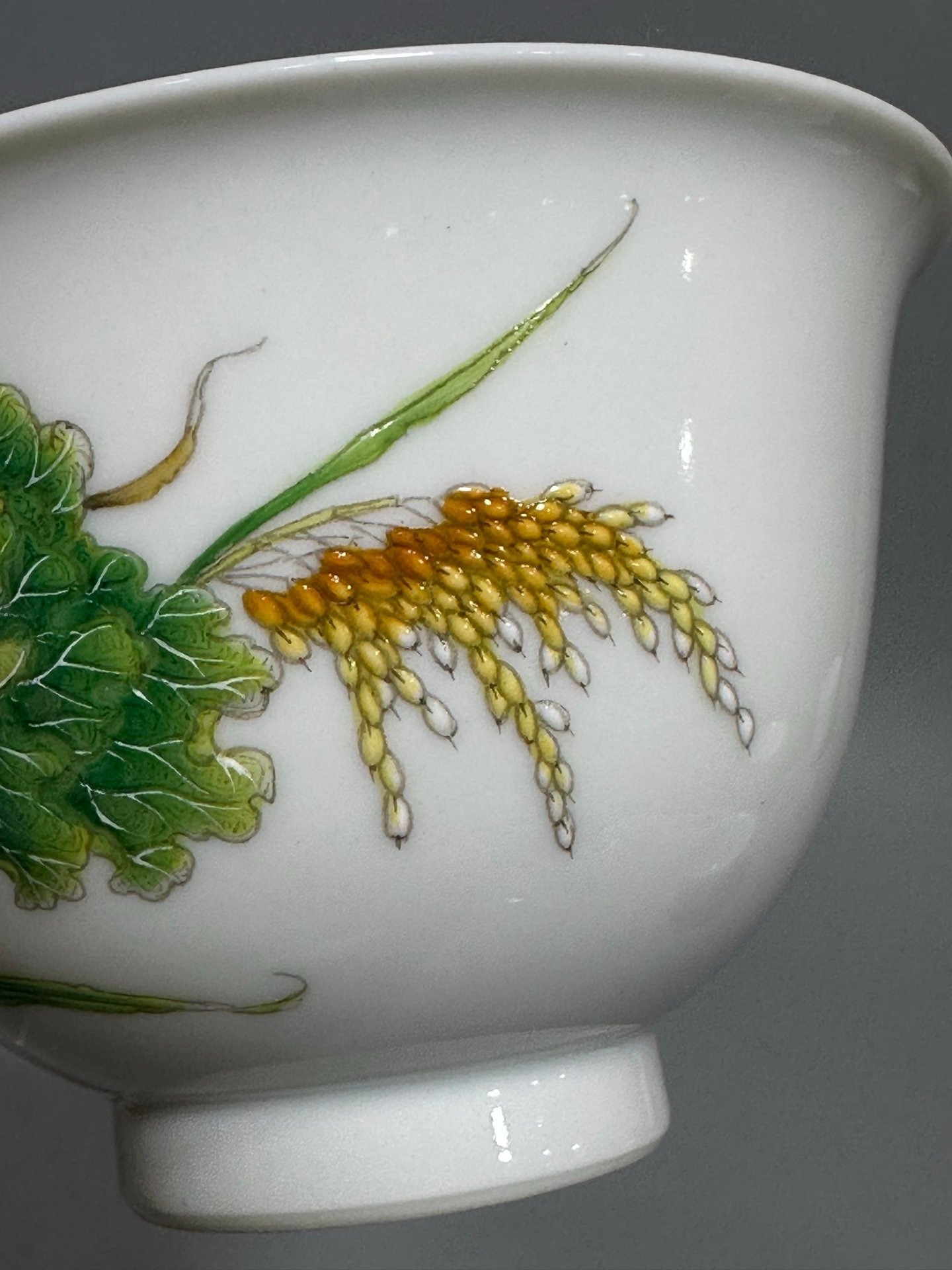 Oing Dynasty Yongzheng year enamel color Baicai barley cup