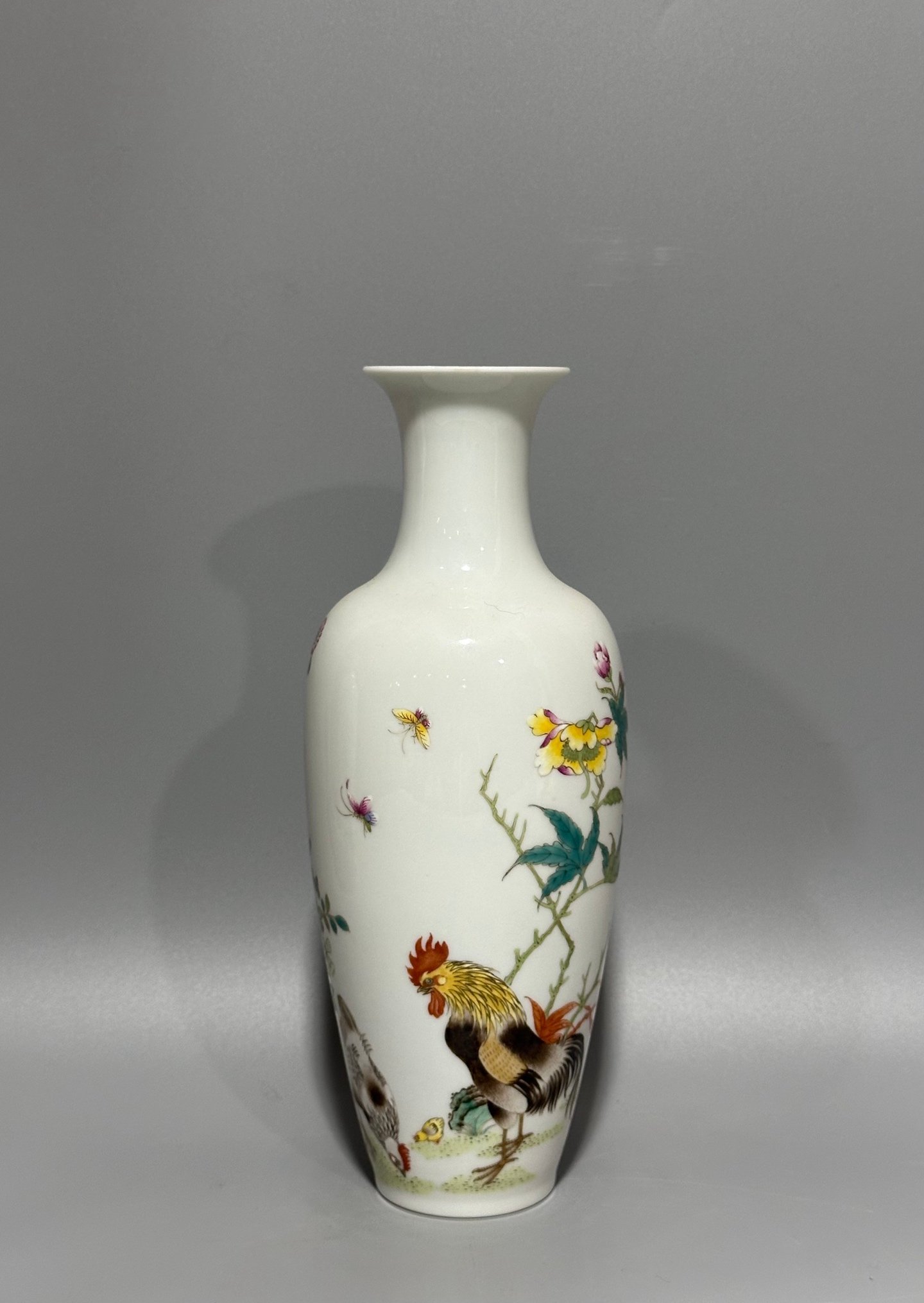 Oing Dynasty Yongzheng year enamel vase with family portrait pattern
