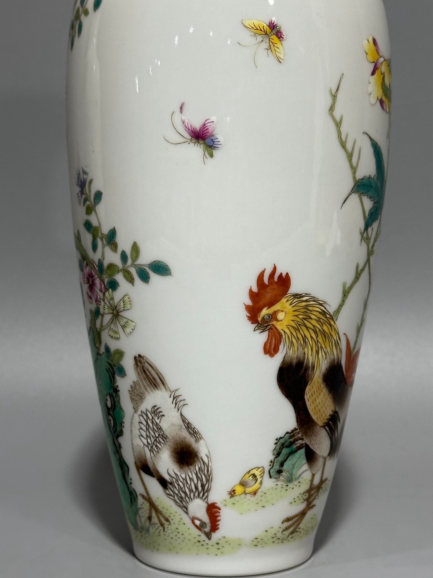 Oing Dynasty Yongzheng year enamel vase with family portrait pattern