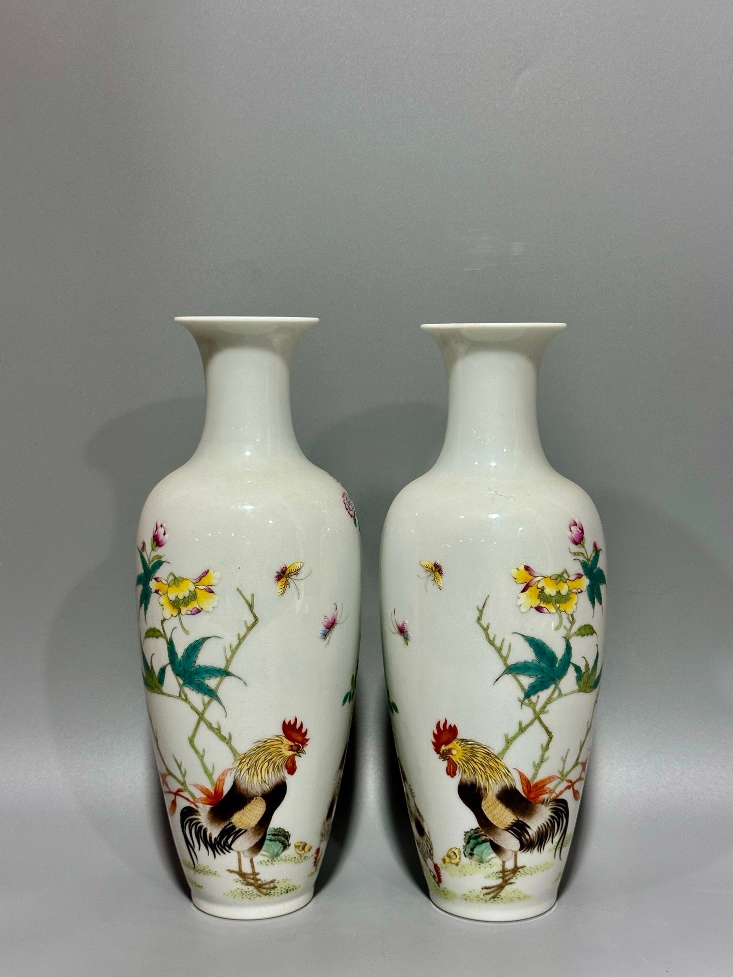 Oing Dynasty Yongzheng year enamel vase with family portrait pattern