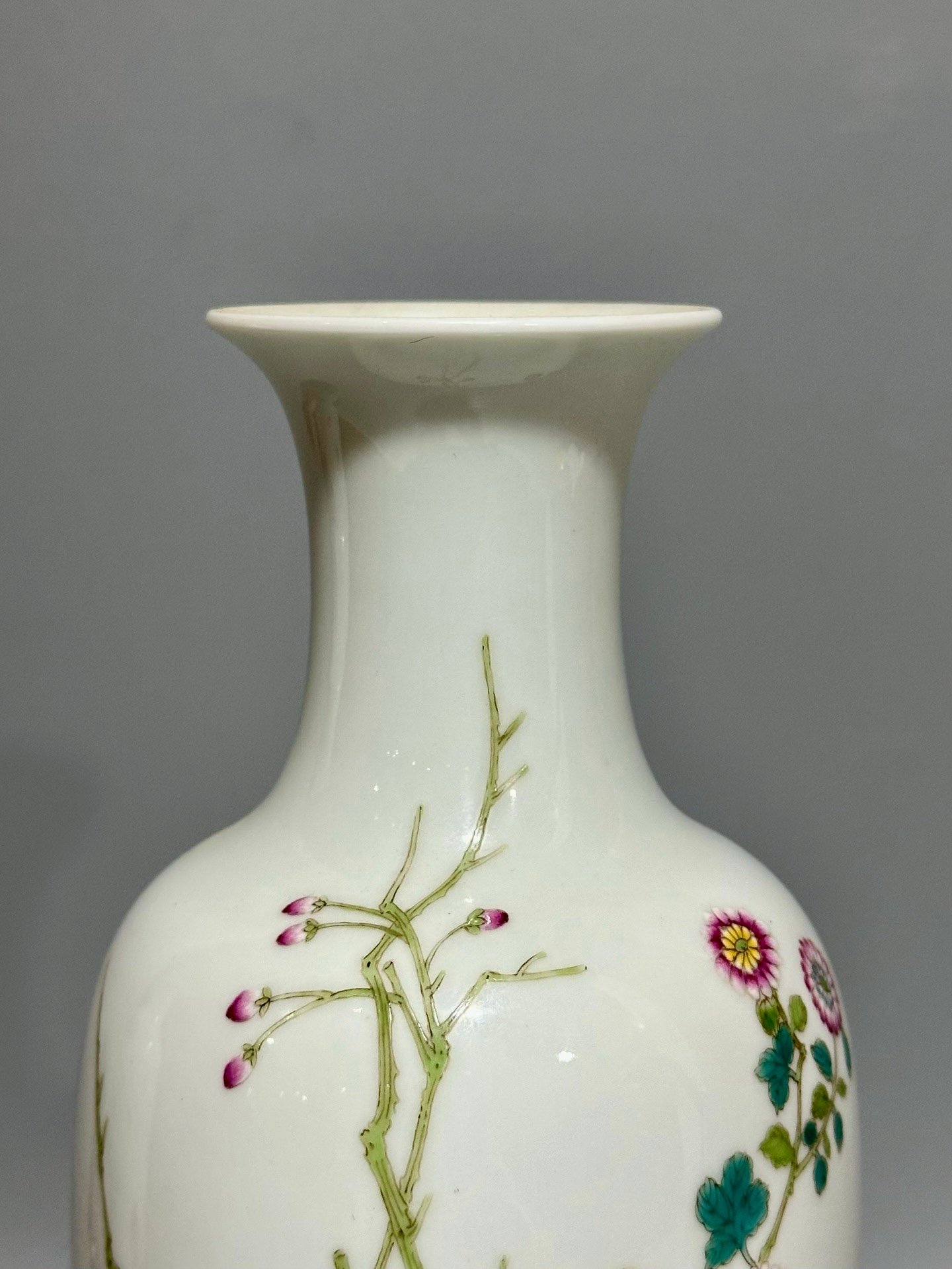 Oing Dynasty Yongzheng year enamel vase with family portrait pattern