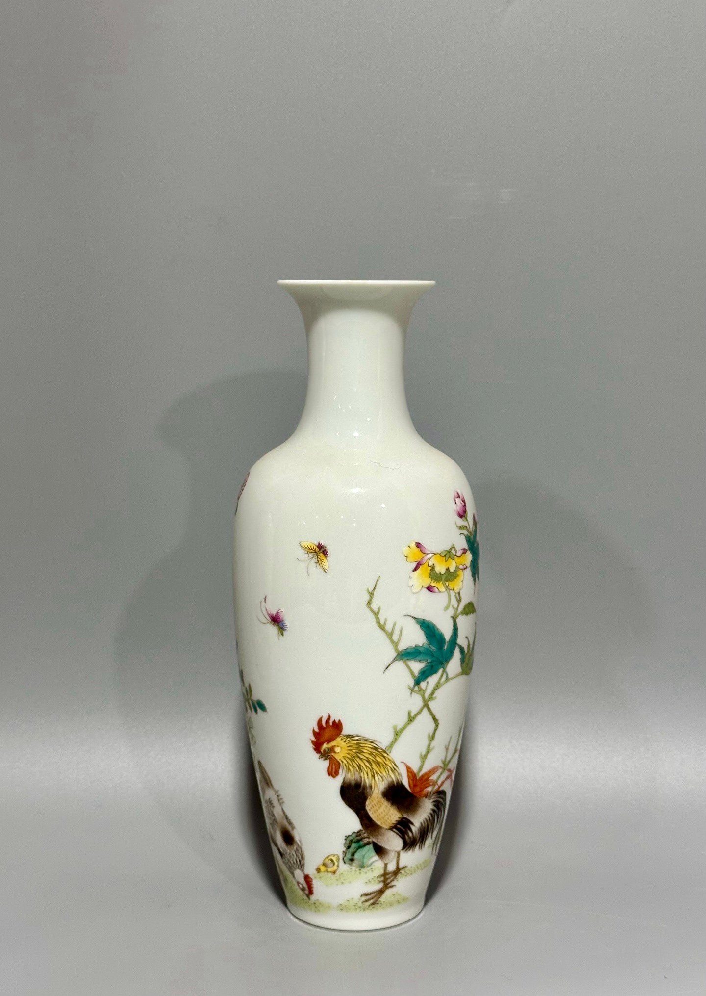 Oing Dynasty Yongzheng year enamel vase with family portrait pattern