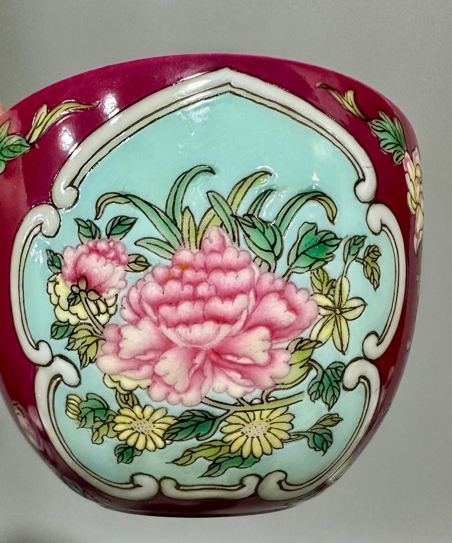 Oing Dynasty Yongzheng this enamelled window flower cup