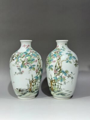 Oing Dynasty Yongzheng Vase with pod vines flowers birds