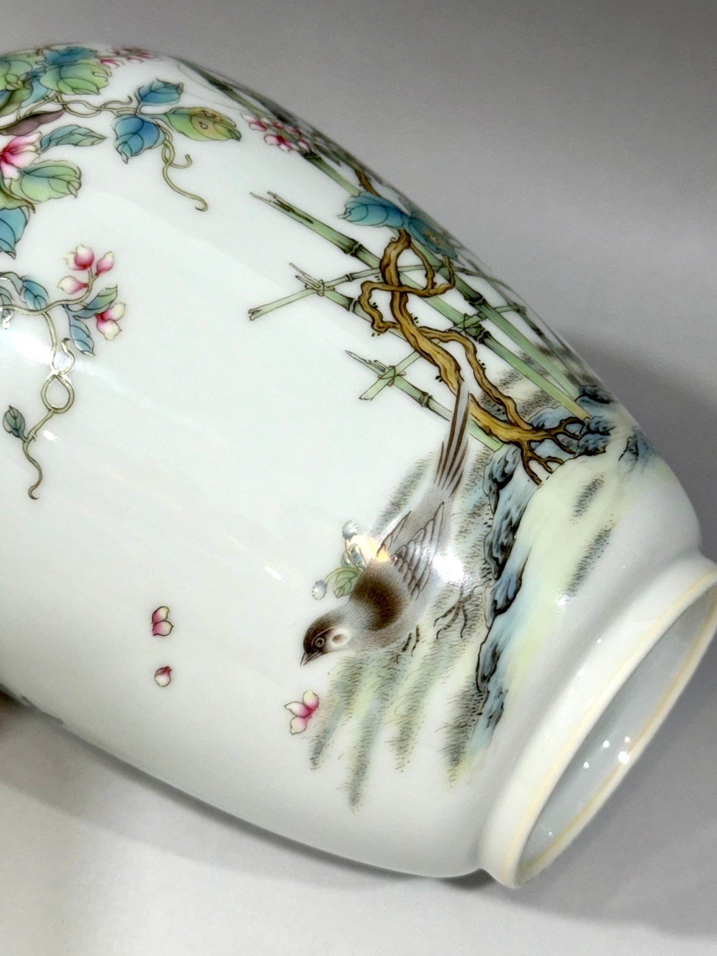 Oing Dynasty Yongzheng Vase with pod vines flowers birds