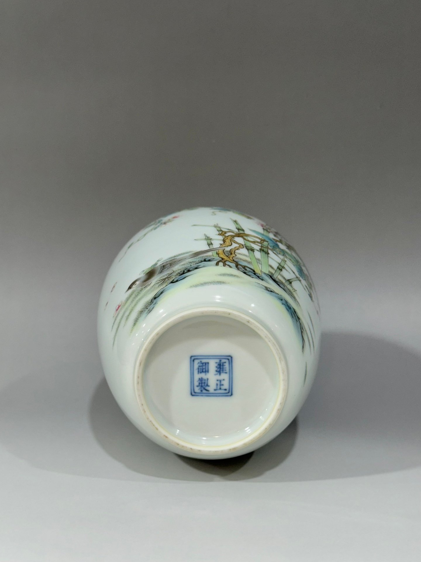 Oing Dynasty Yongzheng Vase with pod vines flowers birds