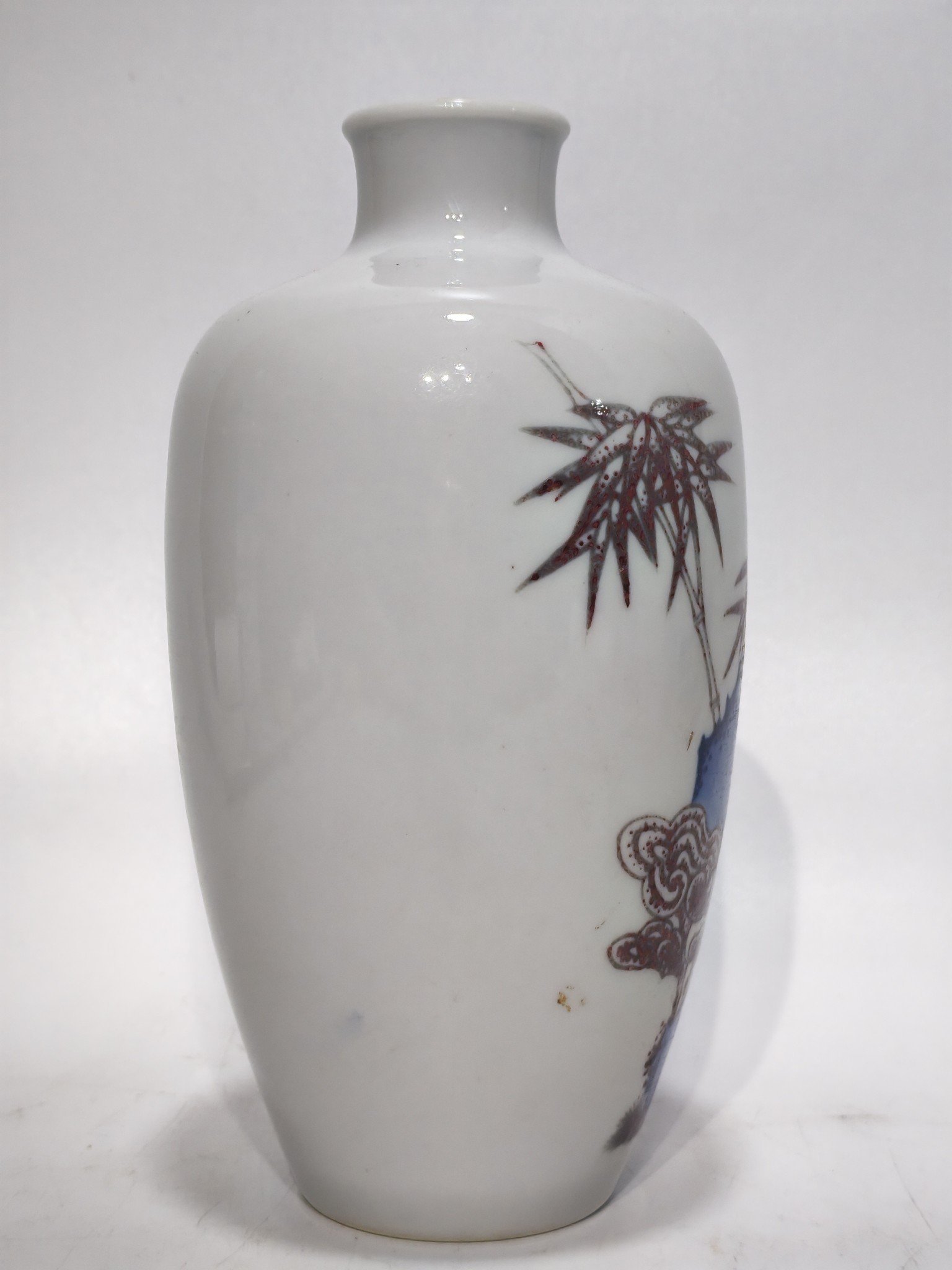 Oing Dynasty YongzhengBlue and white underglaze red plum vase