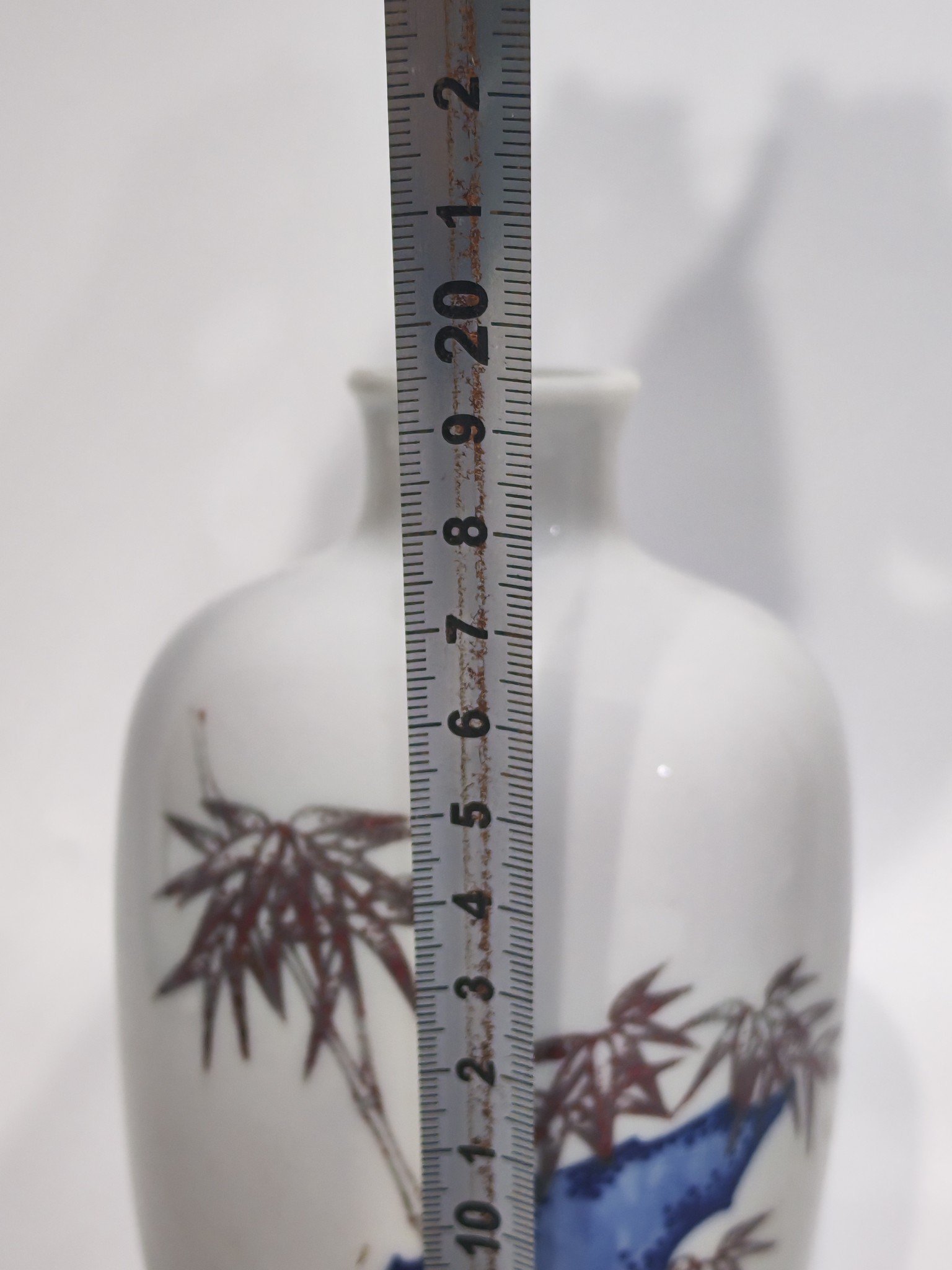 Oing Dynasty YongzhengBlue and white underglaze red plum vase