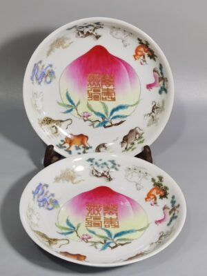 Oing Dynasty Yongzheng A pair of pastel twelve Chinese zodiac signs