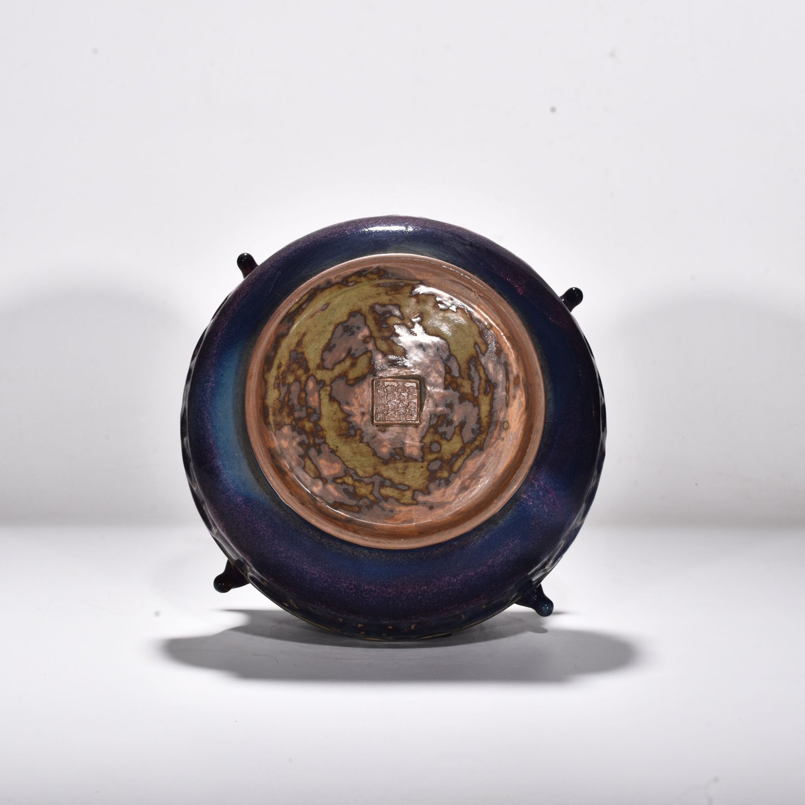 Song Dynasty Jun kiln rose purple glazed Kui dragon and sheep head jar