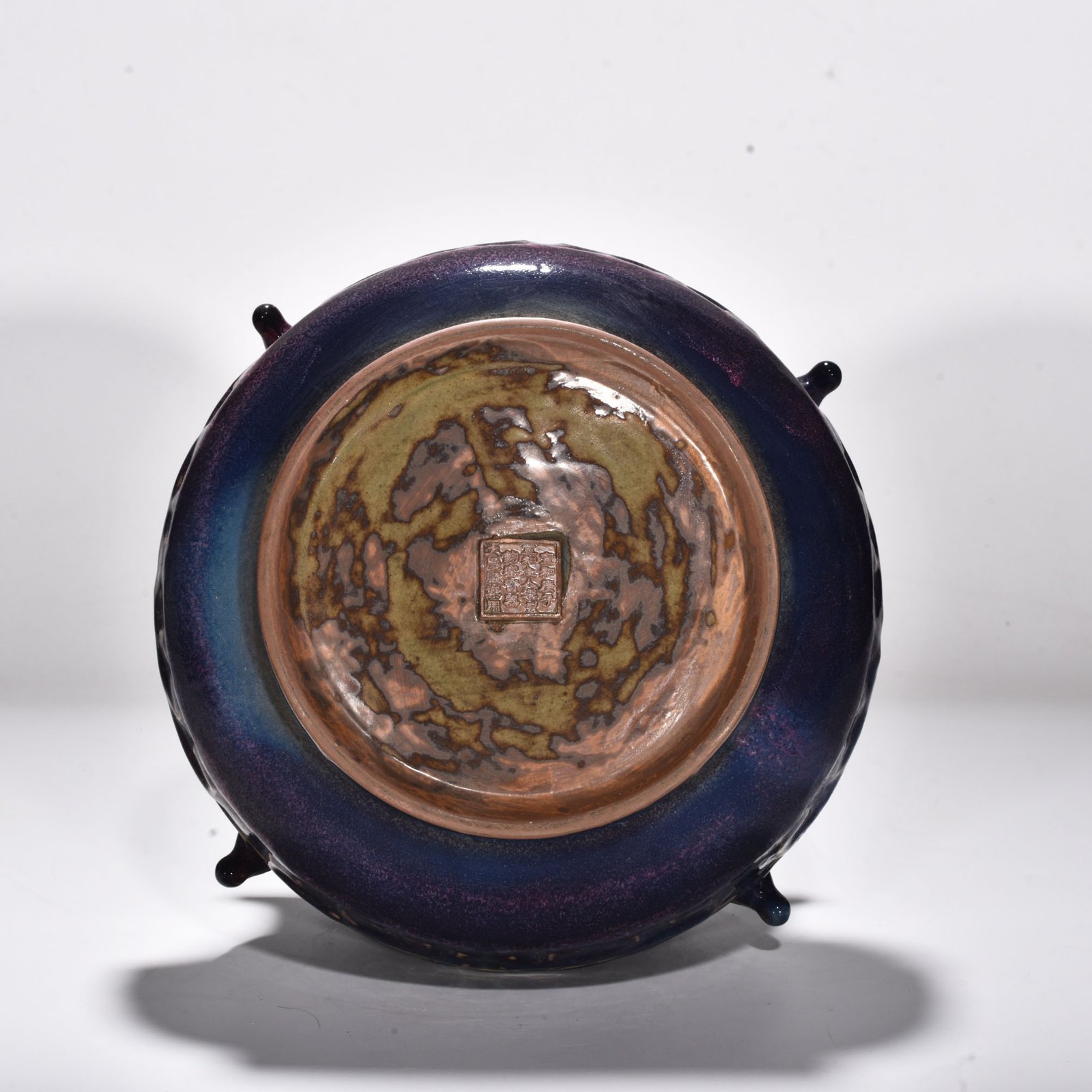 Song Dynasty Jun kiln rose purple glazed Kui dragon and sheep head jar