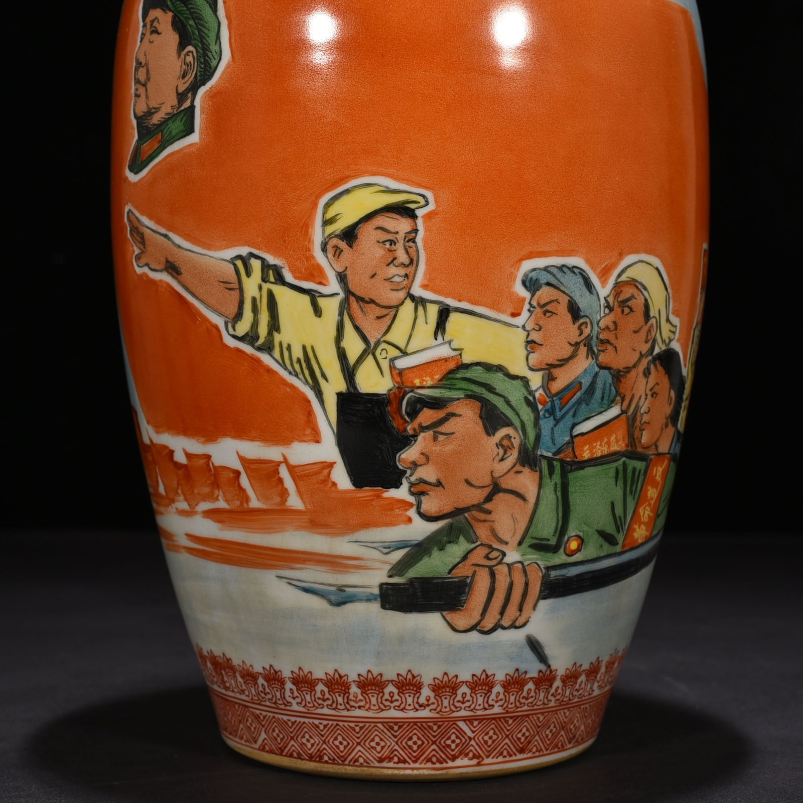 Five Dynasty Pastel character vase painted by Zhao Huimin