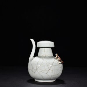 Yuan Dynasty egg white underglaze red chilong pattern military holder