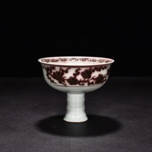 Yuan Dynasty glaze red plum pattern tall bowl