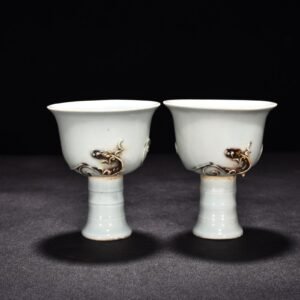 Yuan Dynasty underglaze red chilong pattern goblet