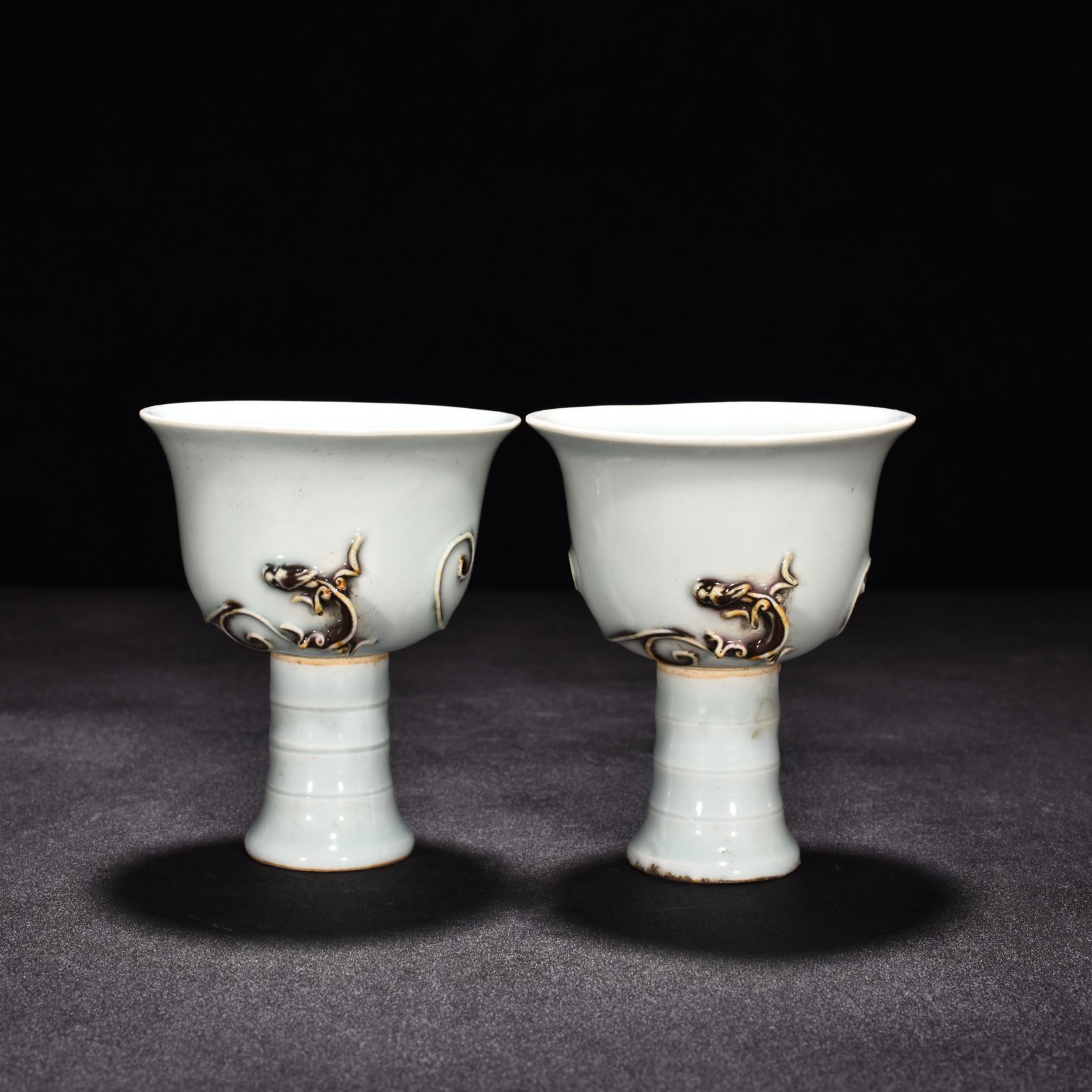 Yuan Dynasty underglaze red chilong pattern goblet