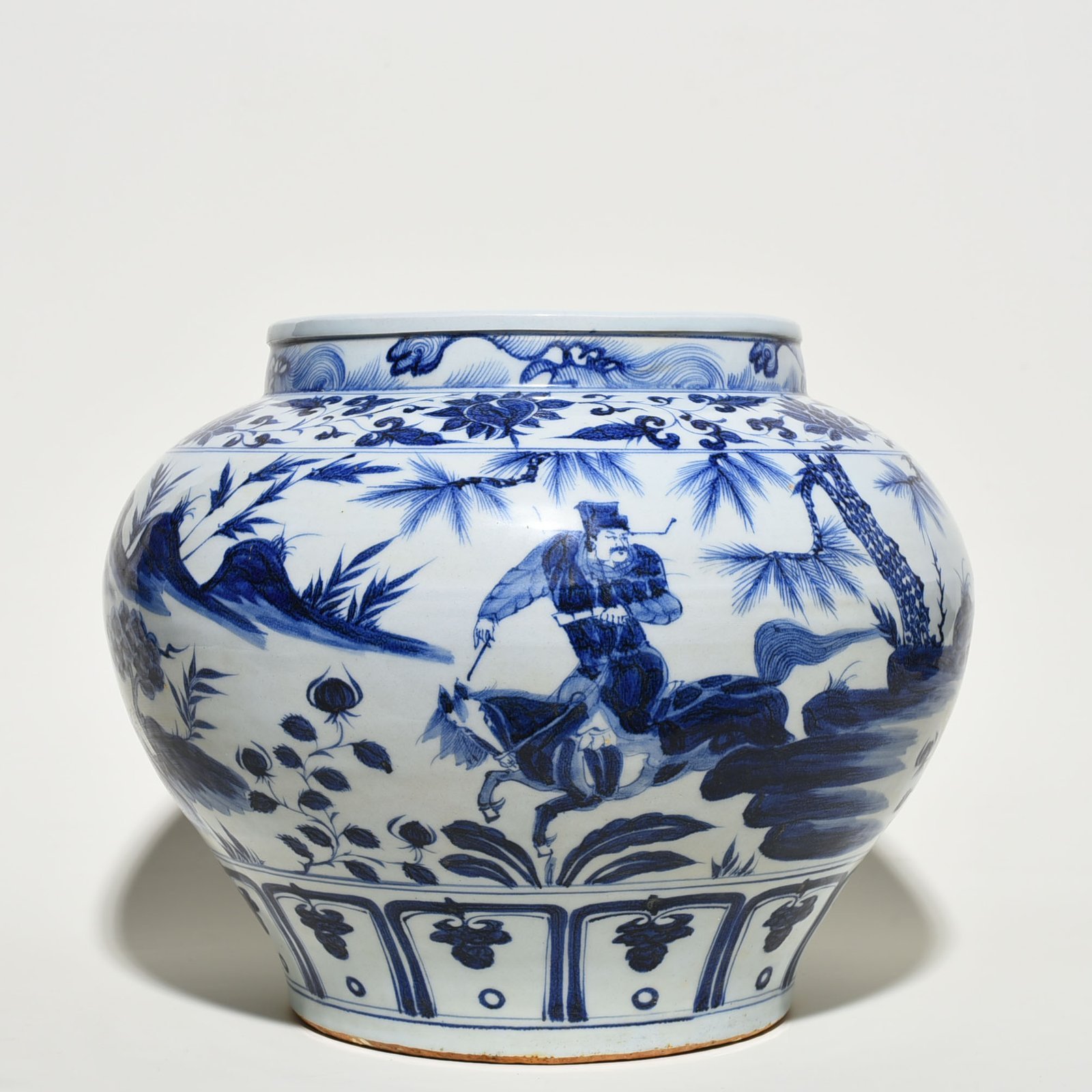 Yuan Dynasty blue and white under the moon story jar