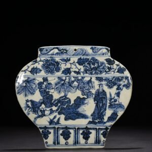 Yuan Dynasty blue and white under the moon story pattern pot-shaped