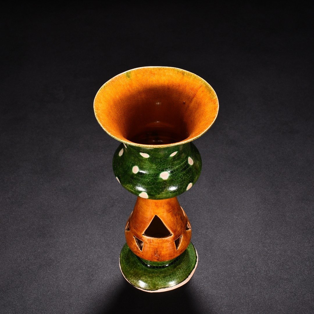Tang Dynasty Sancai Dotted Hollow Xing Furnace