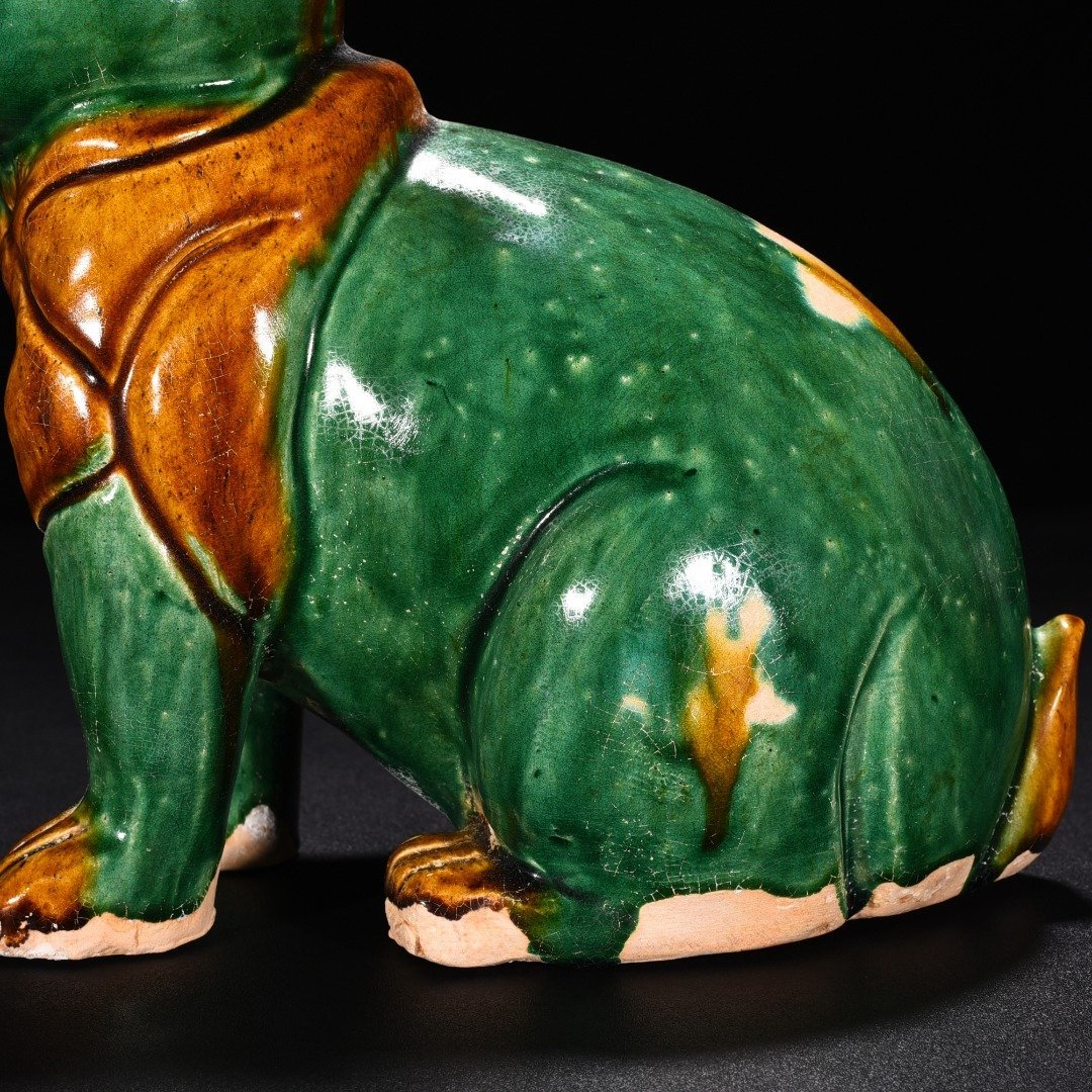 Tang Dynasty Sancai Green Glazed Jade Rabbit
