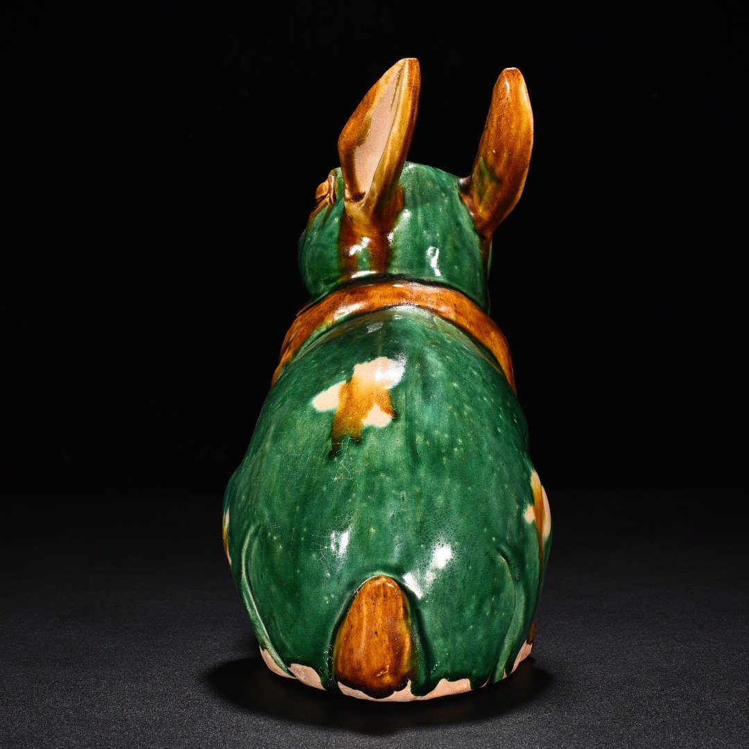 Tang Dynasty Sancai Green Glazed Jade Rabbit
