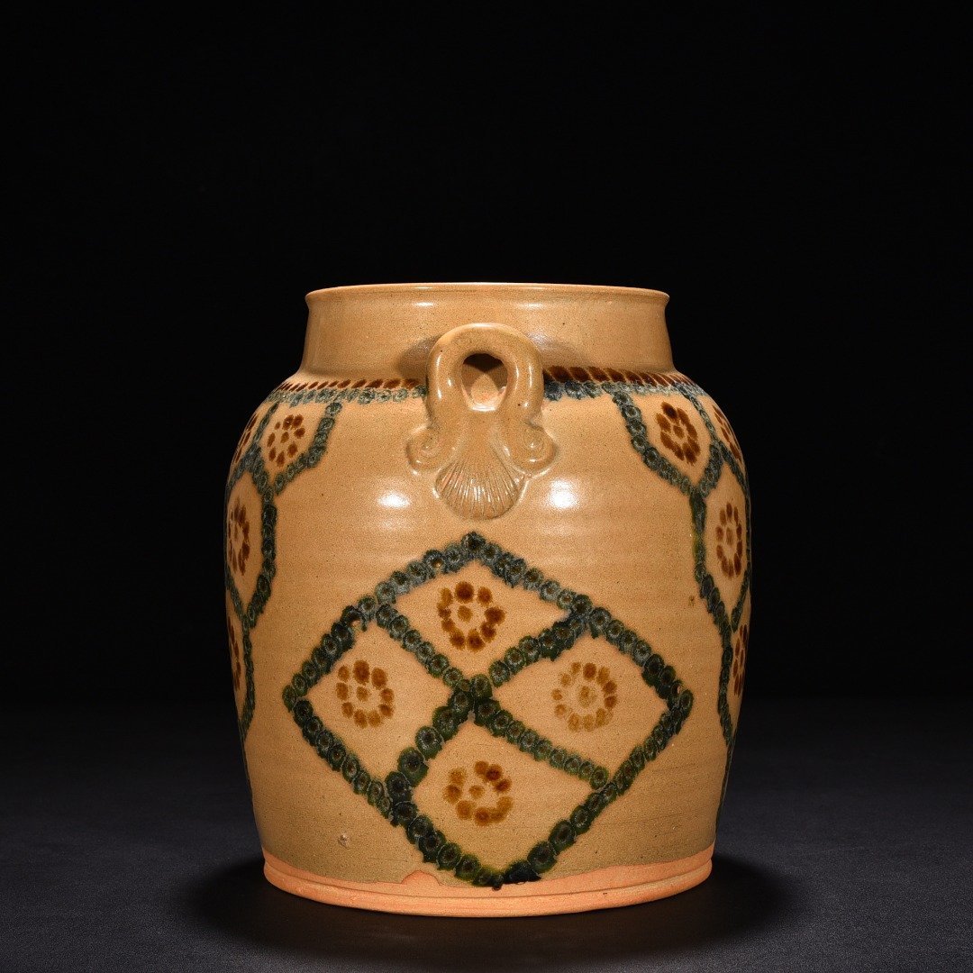Tang Dynasty Changsha kiln double series jar