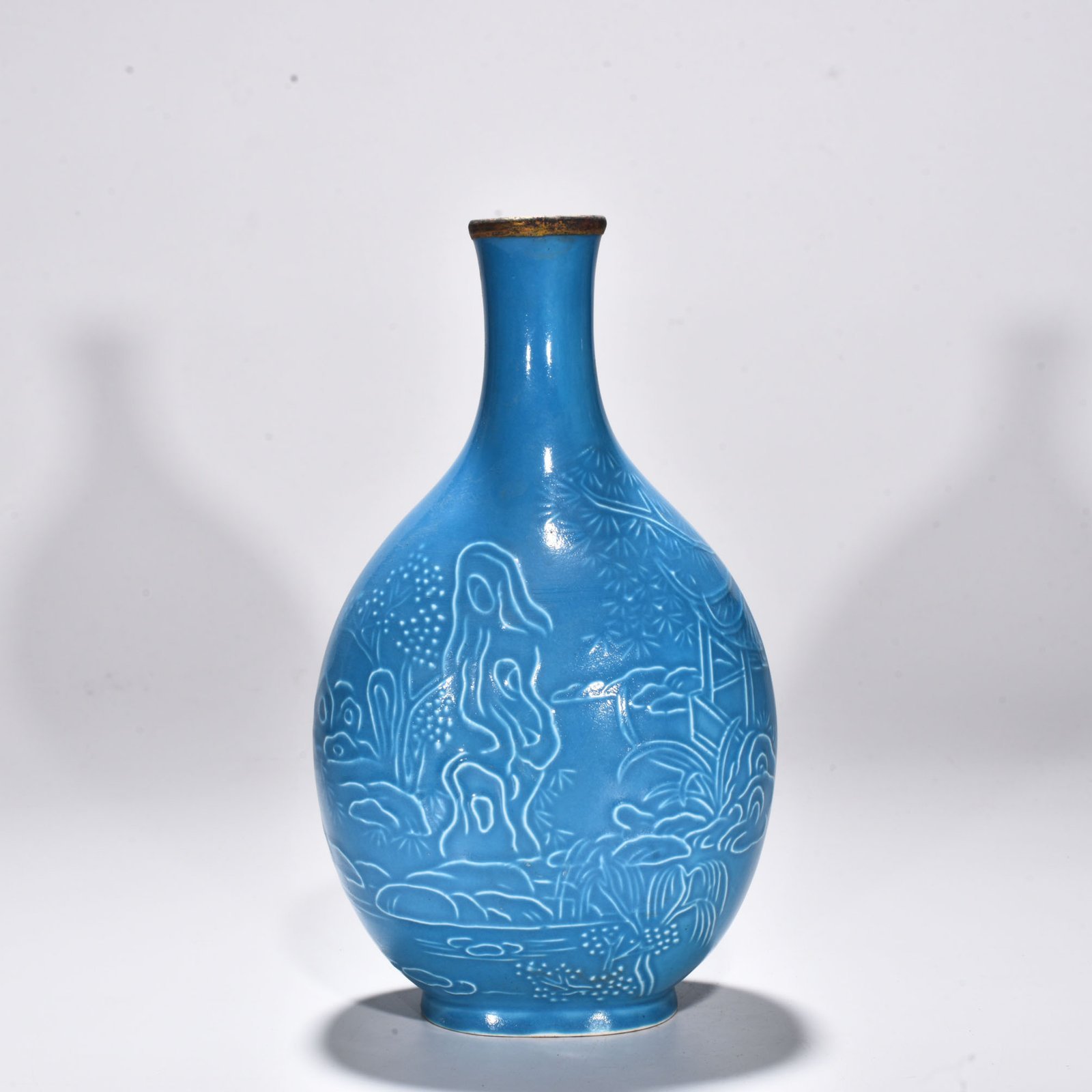 Song Dynasty blue-glazed Ding kiln landscape pattern vase