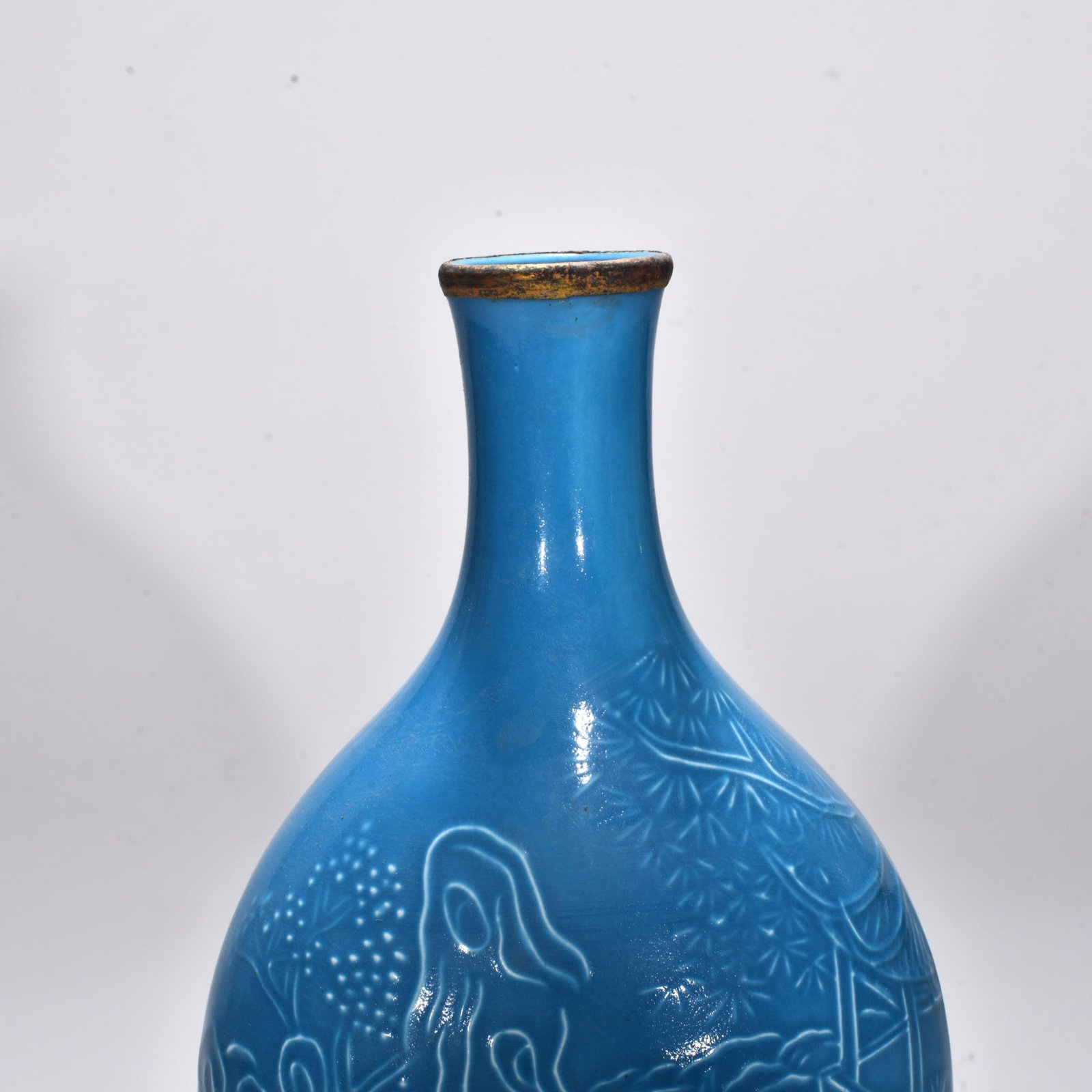 Song Dynasty blue-glazed Ding kiln landscape pattern vase