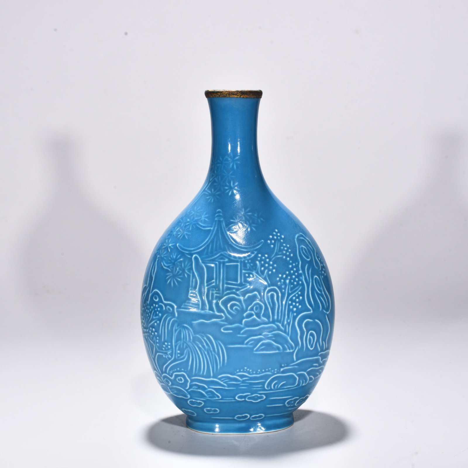 Song Dynasty blue-glazed Ding kiln landscape pattern vase
