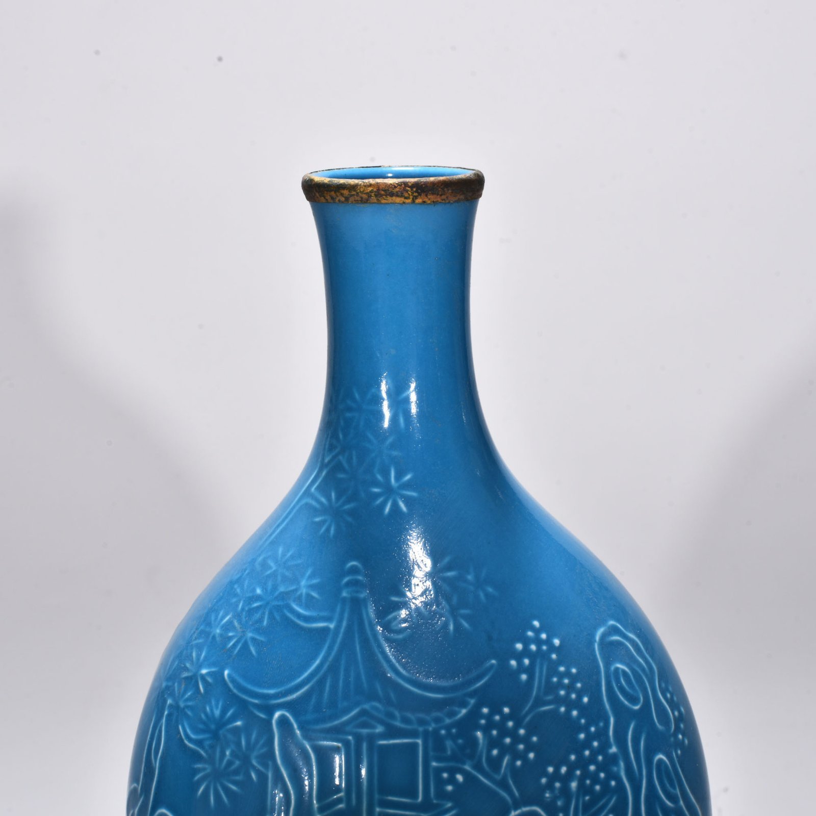 Song Dynasty blue-glazed Ding kiln landscape pattern vase