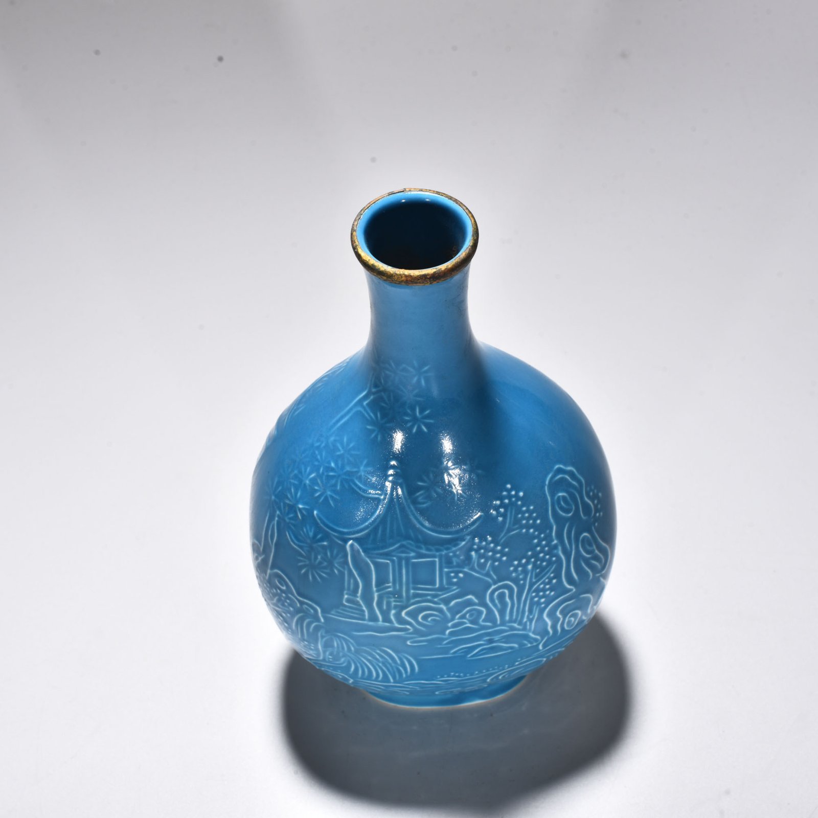 Song Dynasty blue-glazed Ding kiln landscape pattern vase