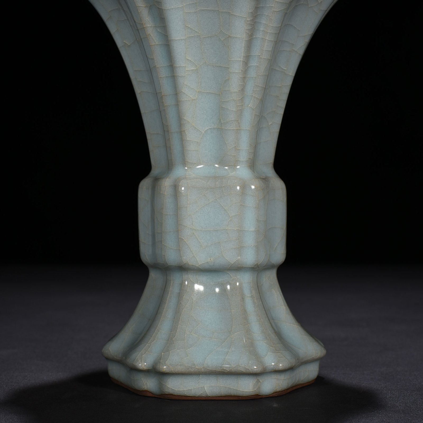 Song Dynasty Guanyao Six-square Flower Goblet
