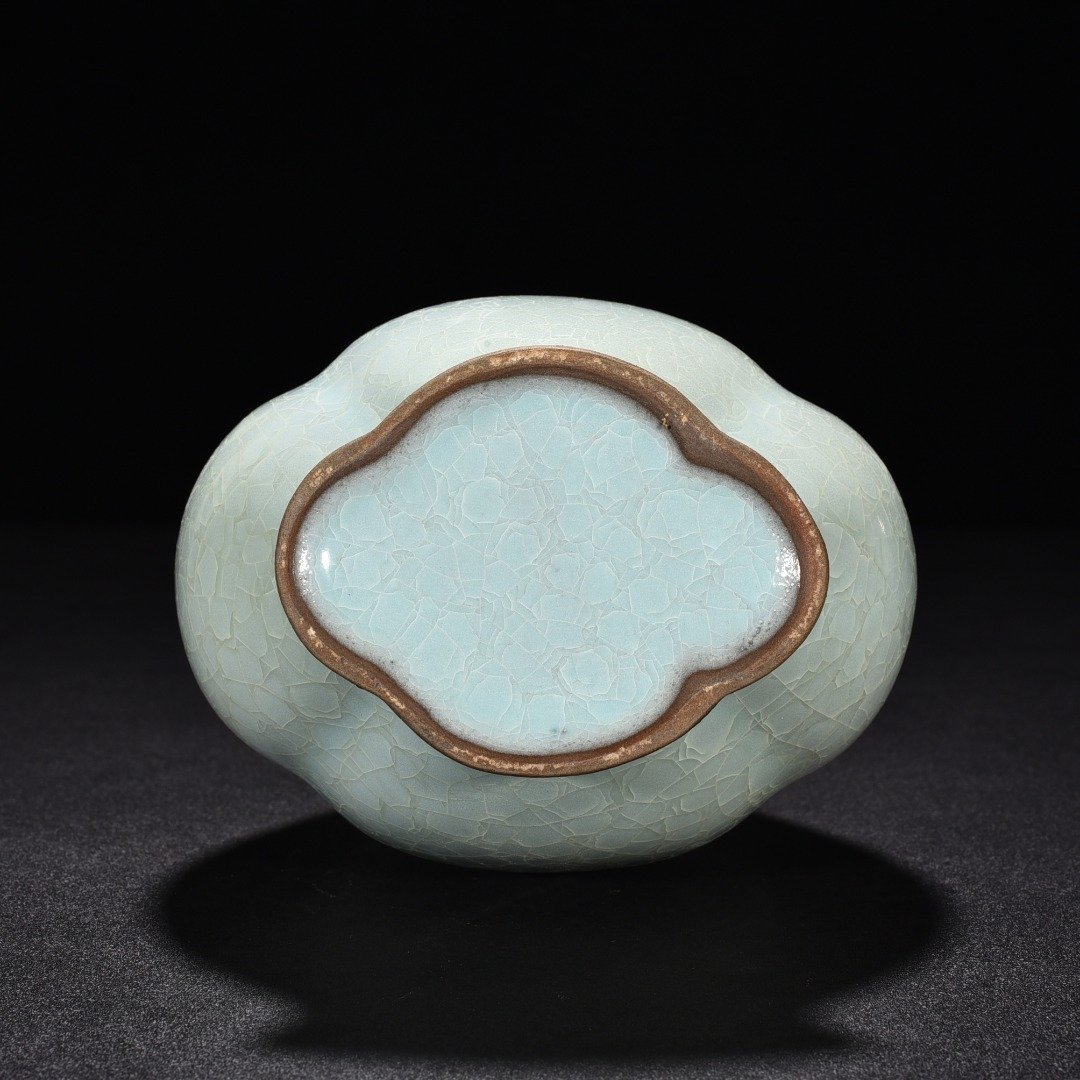 Song Dynasty official kiln ice cracked crabapple style through-ear bottle