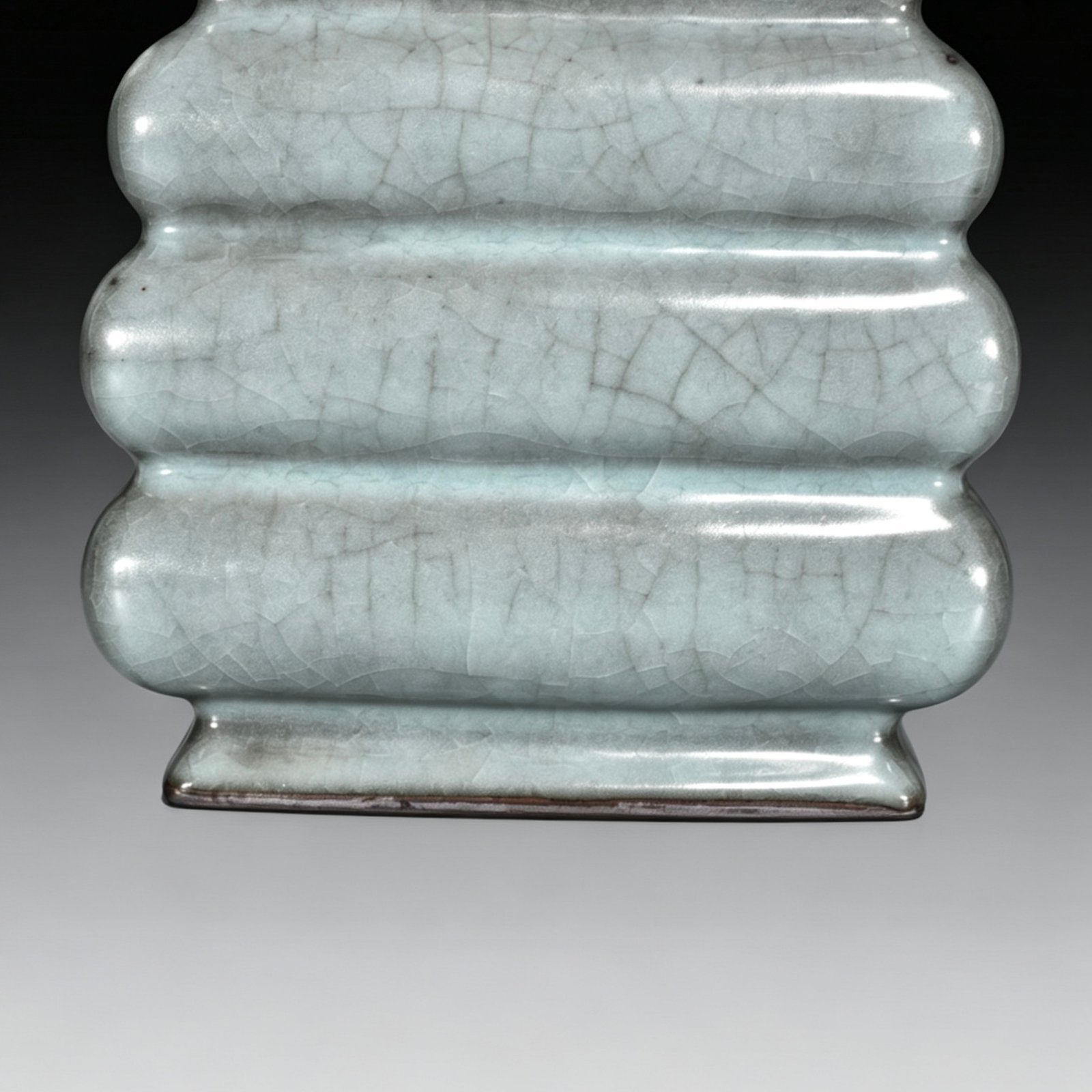 Song Dynasty official kiln celadon three-piece square teapot