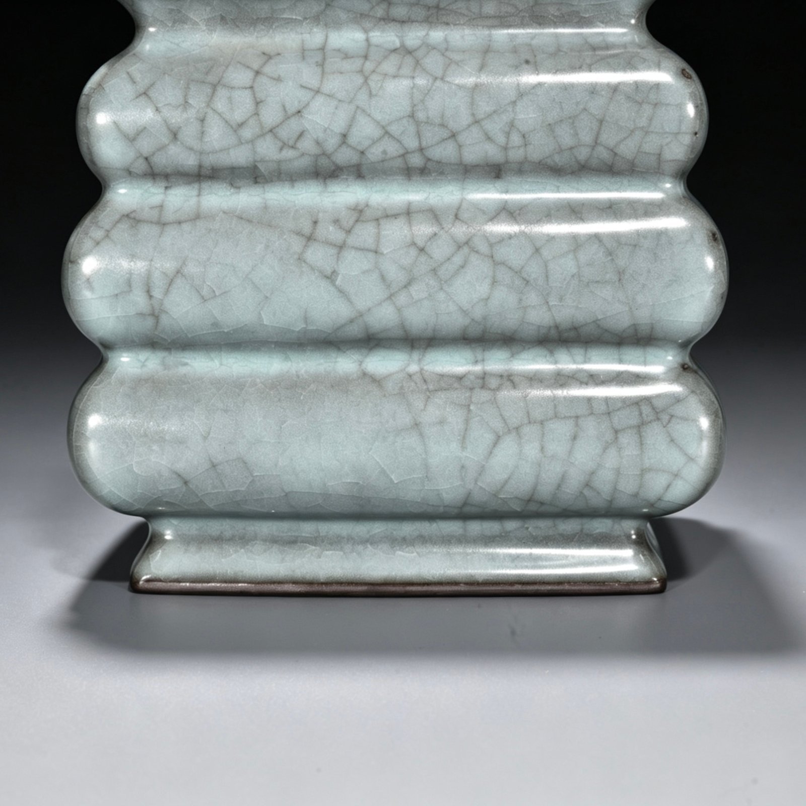 Song Dynasty official kiln celadon three-piece square teapot