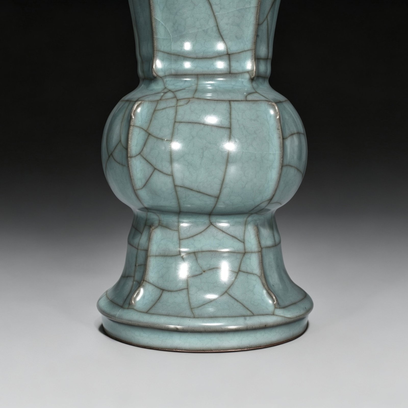 Song Dynasty official kiln celadon halberd flower goblet