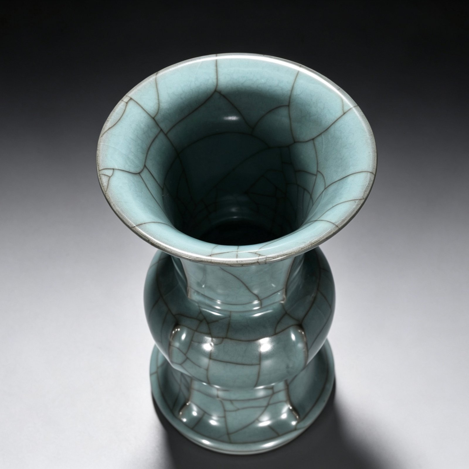Song Dynasty official kiln celadon halberd flower goblet
