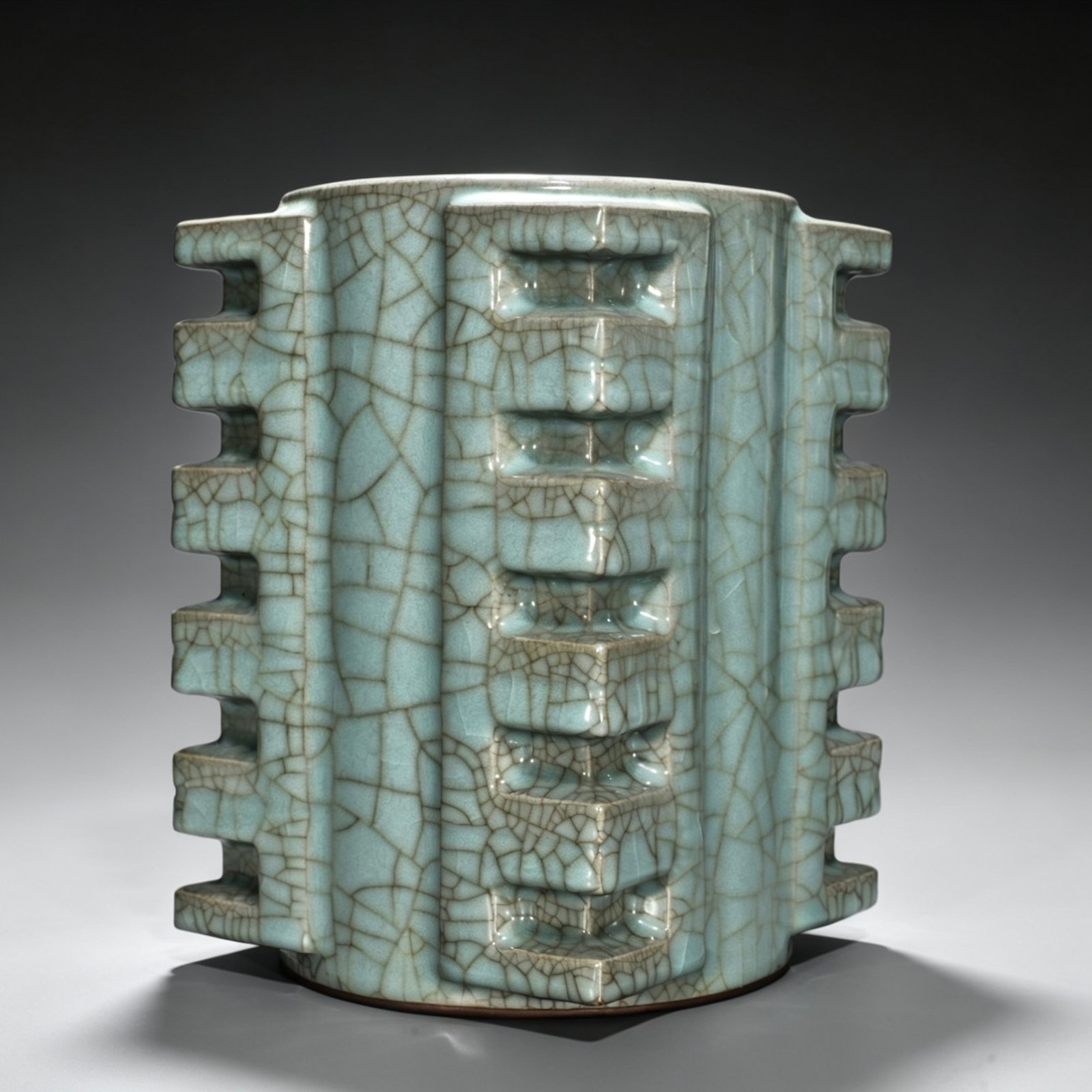 Song Dynasty official kiln celadon cong-style vase