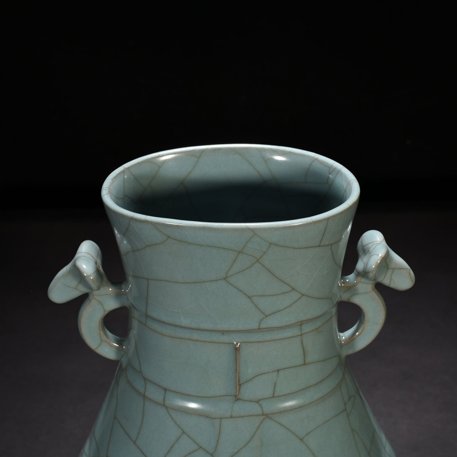 Song Dynasty official kiln green glaze sheep ear statue