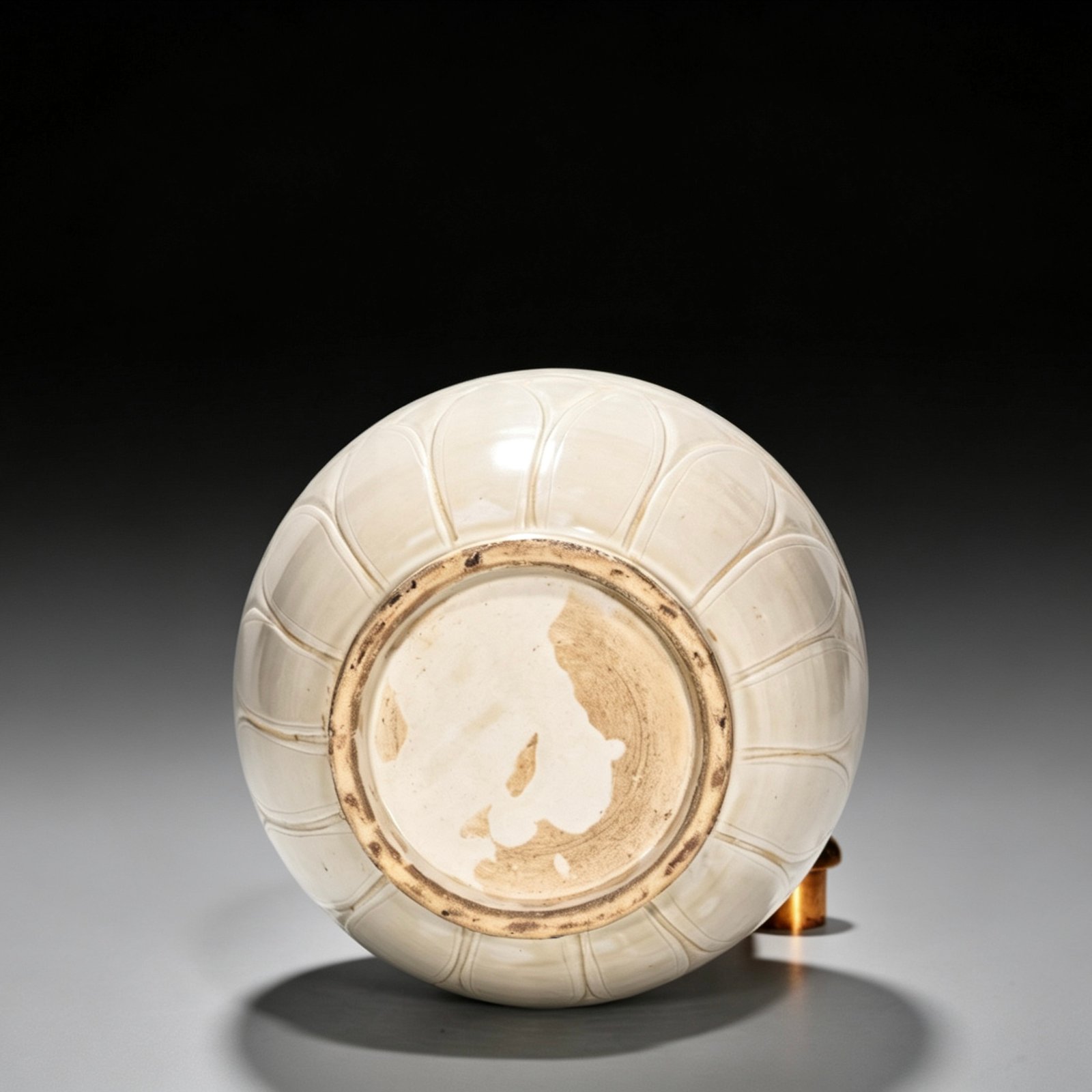 Song Dynasty Ding kiln white porcelain pot set with banana leaf pattern