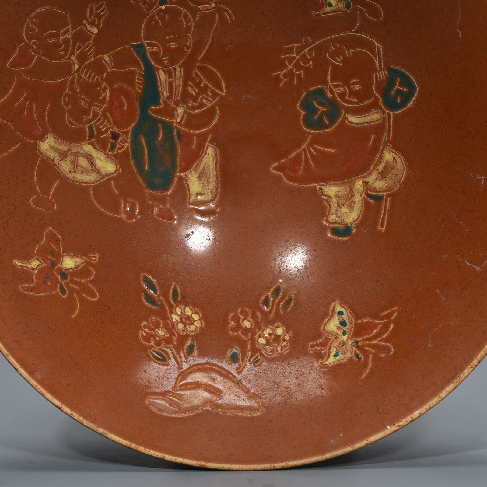 Song Dynasty Ding Kiln Purple Dingying Infant Playing Bowl