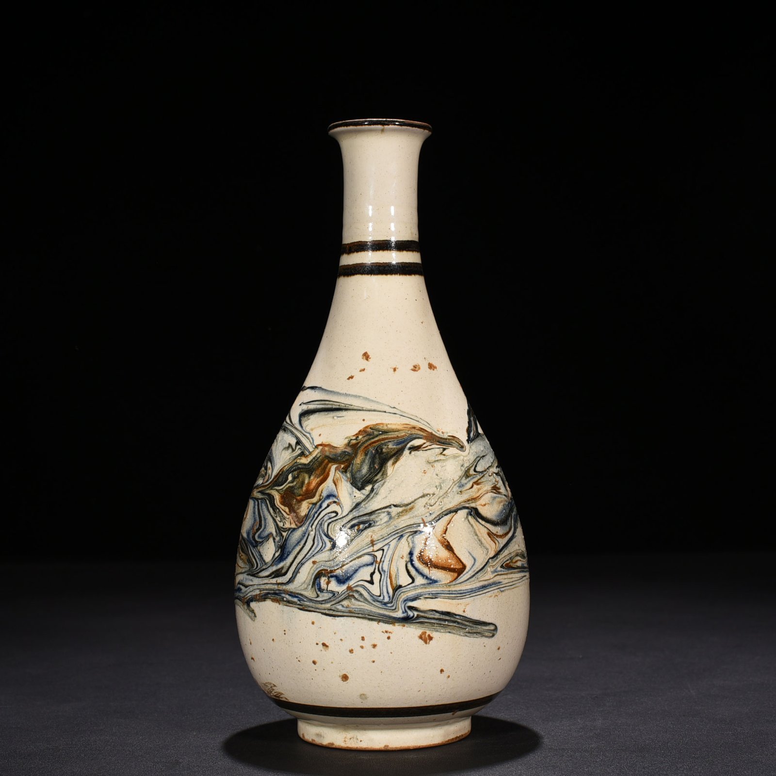 Song Dynasty Dangyangyu kiln twisted glaze bile bottle