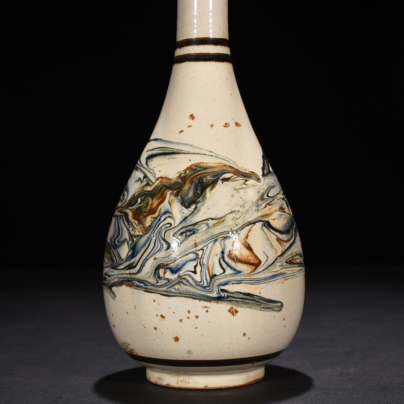 Song Dynasty Dangyangyu kiln twisted glaze bile bottle